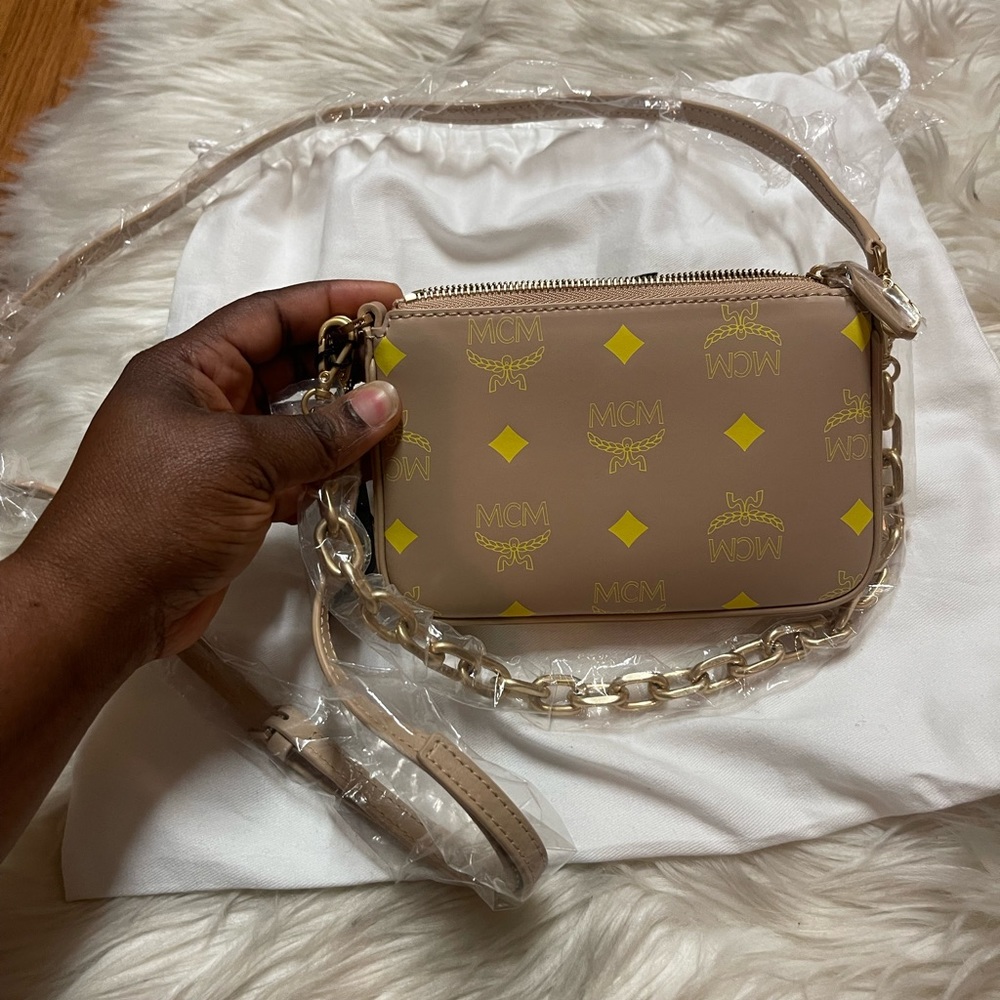 MCM  Mini Color Splash Logo Pouch-On-Chain, Crossbody & Shoulder Purse - Picture 9 of 15